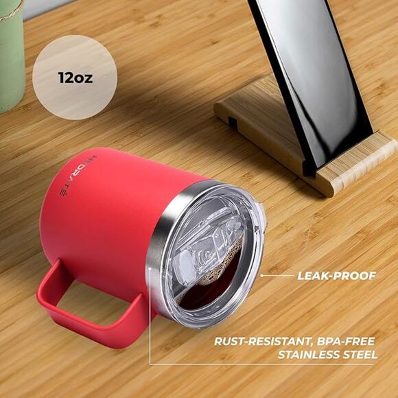 Insulated Travel Coffee Mug, Tumbler - 12oz - Hot Pink - Picture 4 of 4